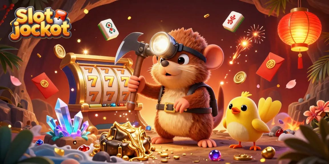 Memenangkan slot jackpot dengan mole penambang dan kawanannya di gua penuh harta karun.