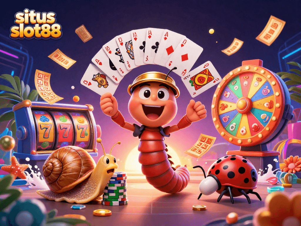 Experience the excitement of situs slot88 with colorful casino elements and dynamic characters.