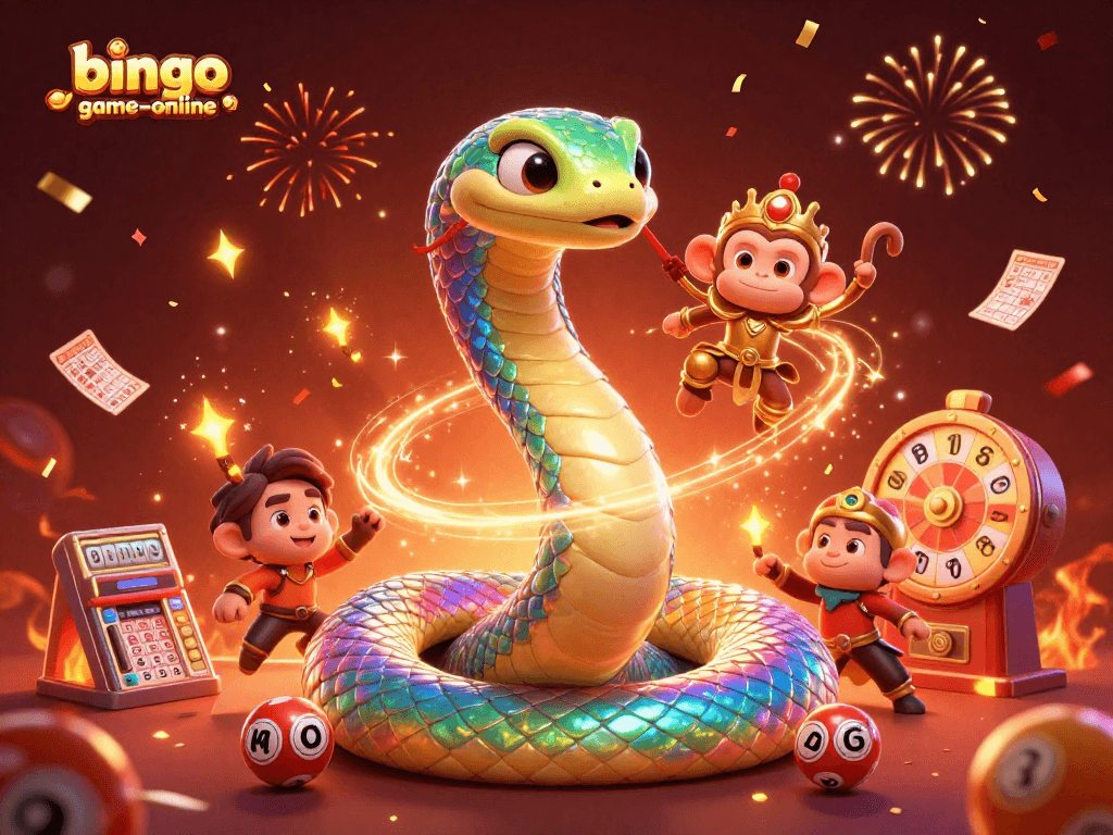 Engage in thrilling games at bingo-game-online with vibrant bingo character illustration and dynamic elements.