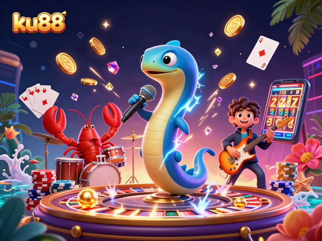 ku88 showcases thrilling underwater casino experience with vibrant characters and gambling action