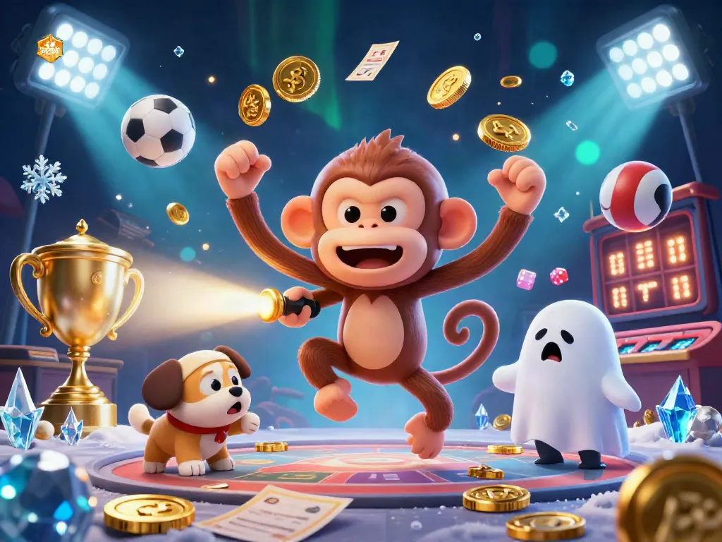 socialreign showcases a mischievous poltergeist monkey juggling coins in a haunted casino