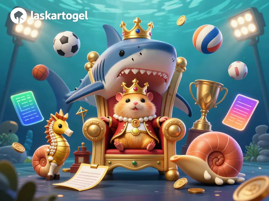 Experience the dynamic thrill of laskartogel with a golden hamster king, sports balls, and vibrant winning elements.