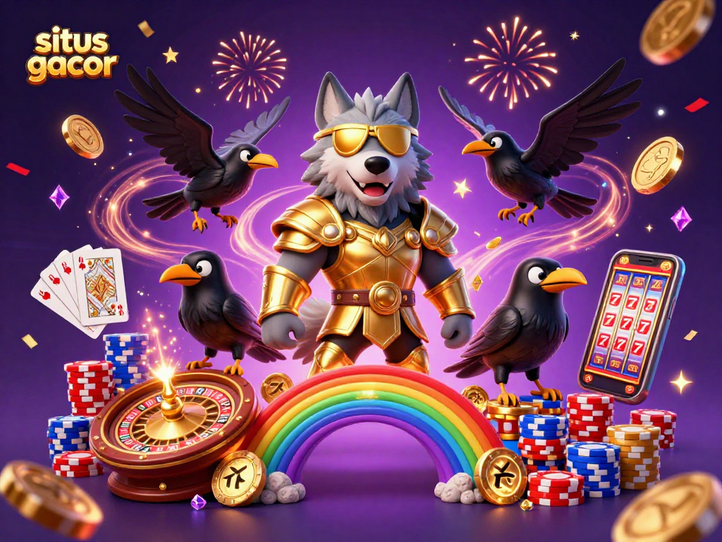 Bermain situs gacor dengan tampilan slot menyenangkan dipenuhi koin emas dan hadiah menarik.