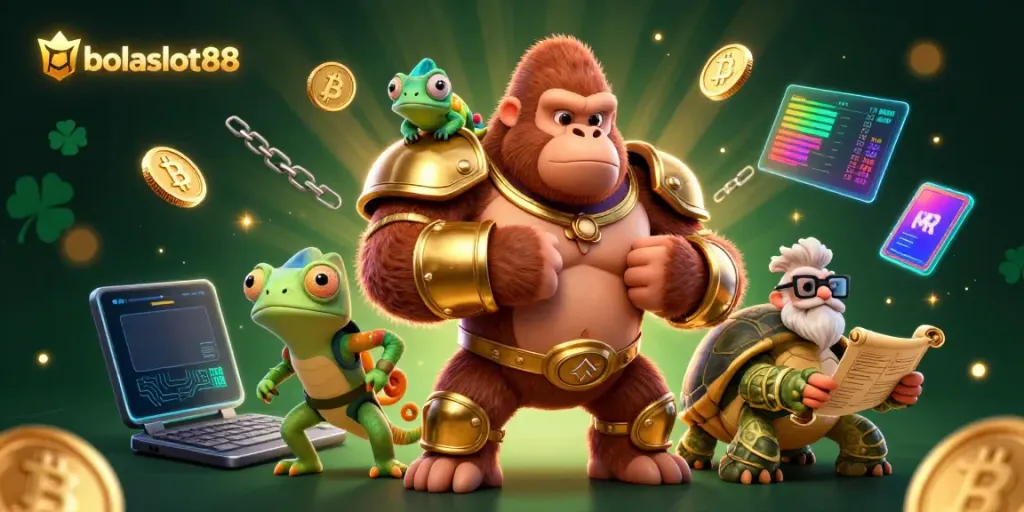 Experience thrilling action at bolaslot88 with a powerful gorilla king and digital treasures.