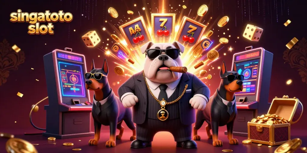 Experience the thrill of singatoto slot with vibrant casino elements and dynamic characters.