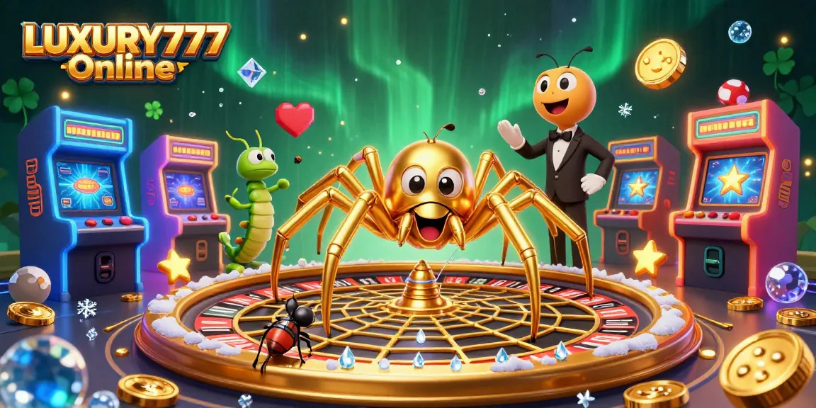Jelajahi LUXURY777 Online dengan taruhan cerdik di roulette emas dalam ilustrasi 3D yang menawan.