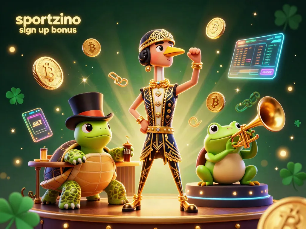 Win with Sportzino sign up bonus offers featuring vibrant gaming elements in a dynamic casino scene.