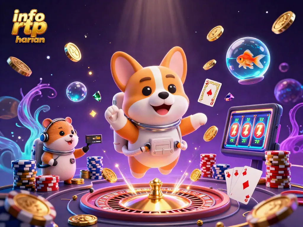 Engage with info rtp harian as a corgi astronaut explores a cosmic casino realm.