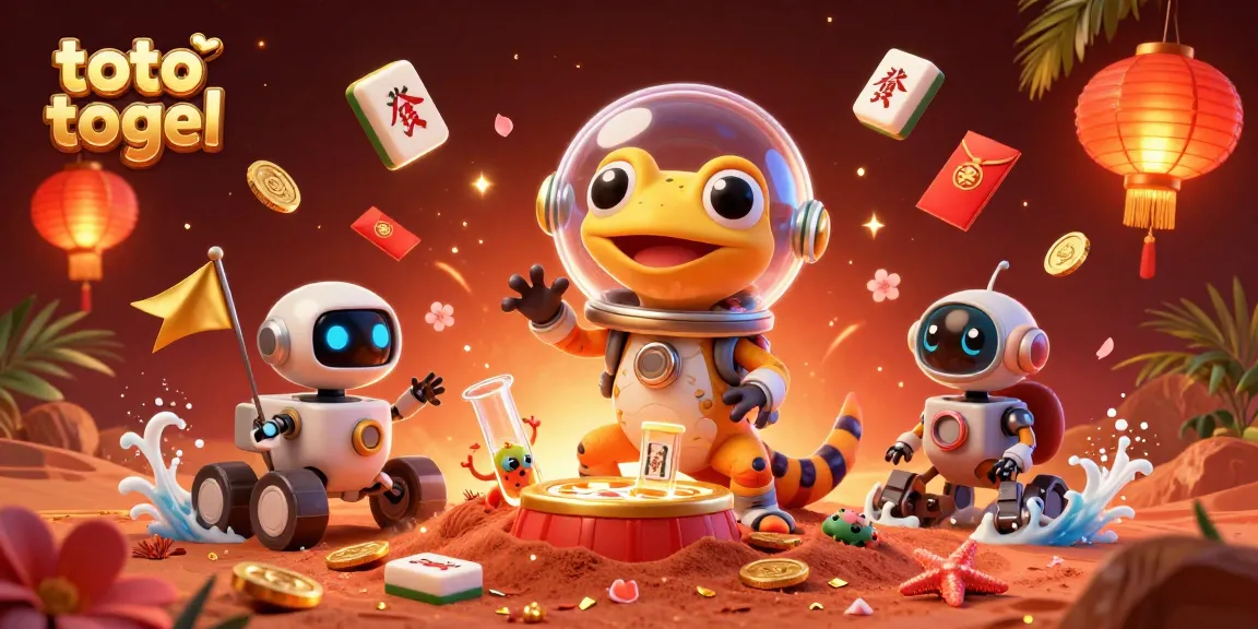 Engage in exciting toto togel gameplay visuals featuring Martian characters in a vibrant casino setting.