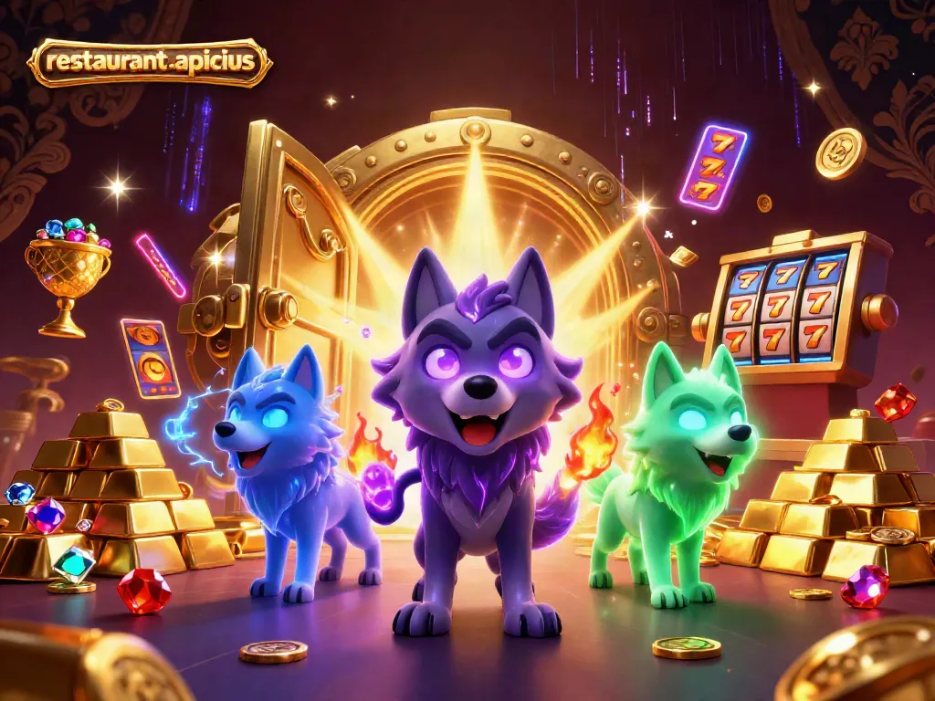 Engage in thrilling gameplay at restaurant-apicius, featuring vibrant wolves and golden treasures!