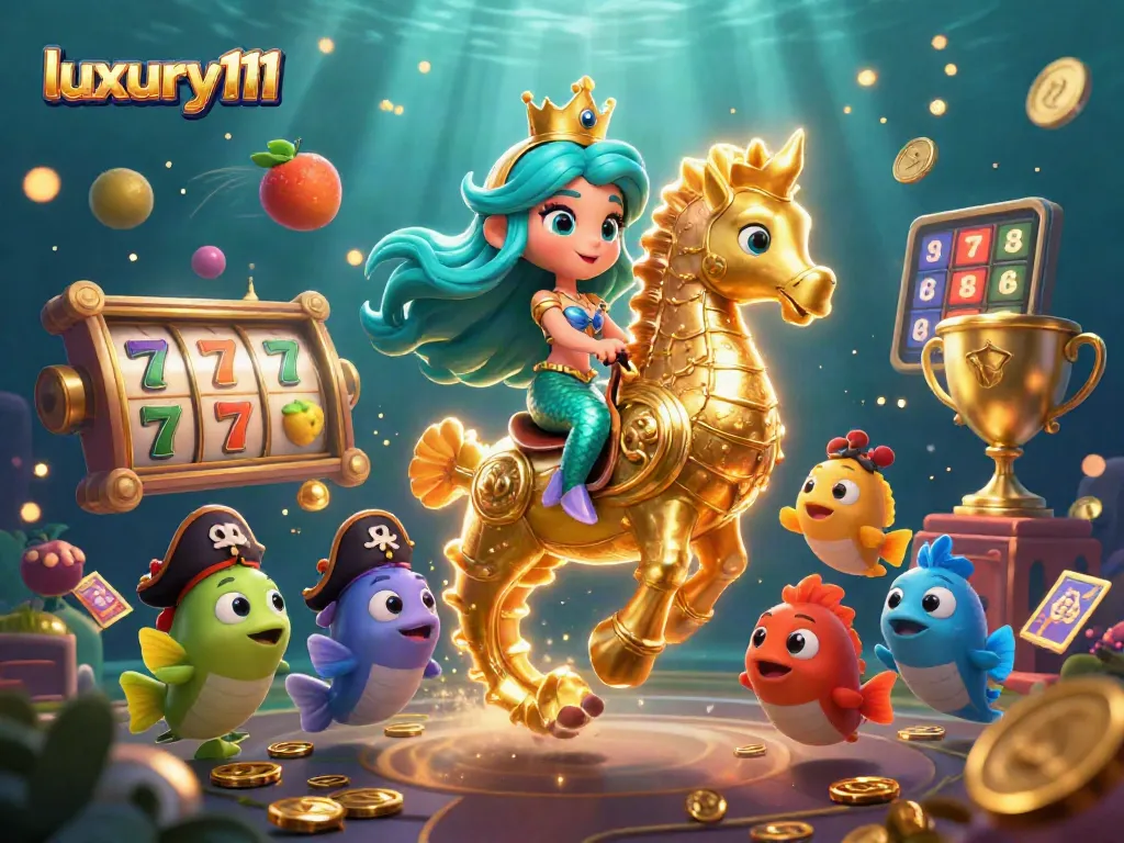 Experience the thrilling world of luxury111 casino gameplay with vibrant gaming elements and characters.