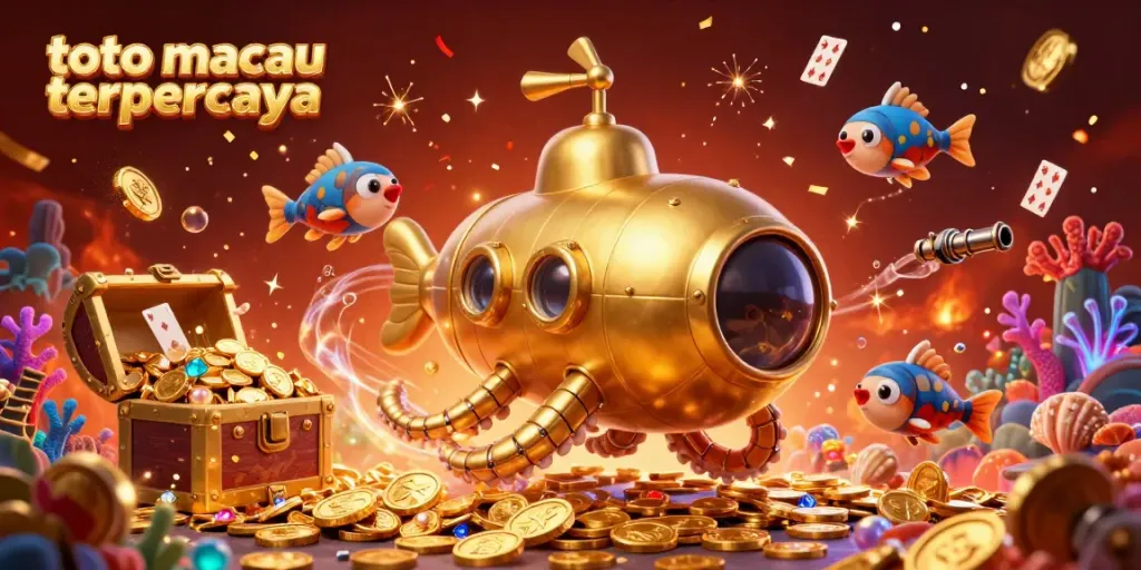 Menangkan permainan di toto macau terpercaya dengan ilustrasi akurat tentang kraken emas dan harta karun.