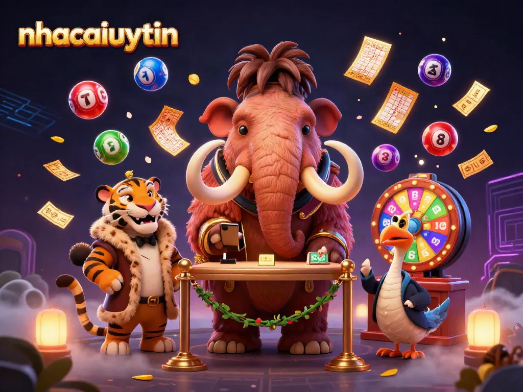 Engage with the thrilling excitement of nhacaiuytin at the vibrant casino door, featuring unique characters.
