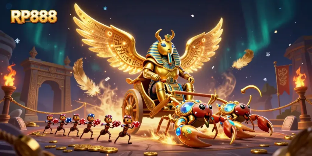 Engage with RP888's thrilling casino experience featuring colorful characters and action-packed visuals.