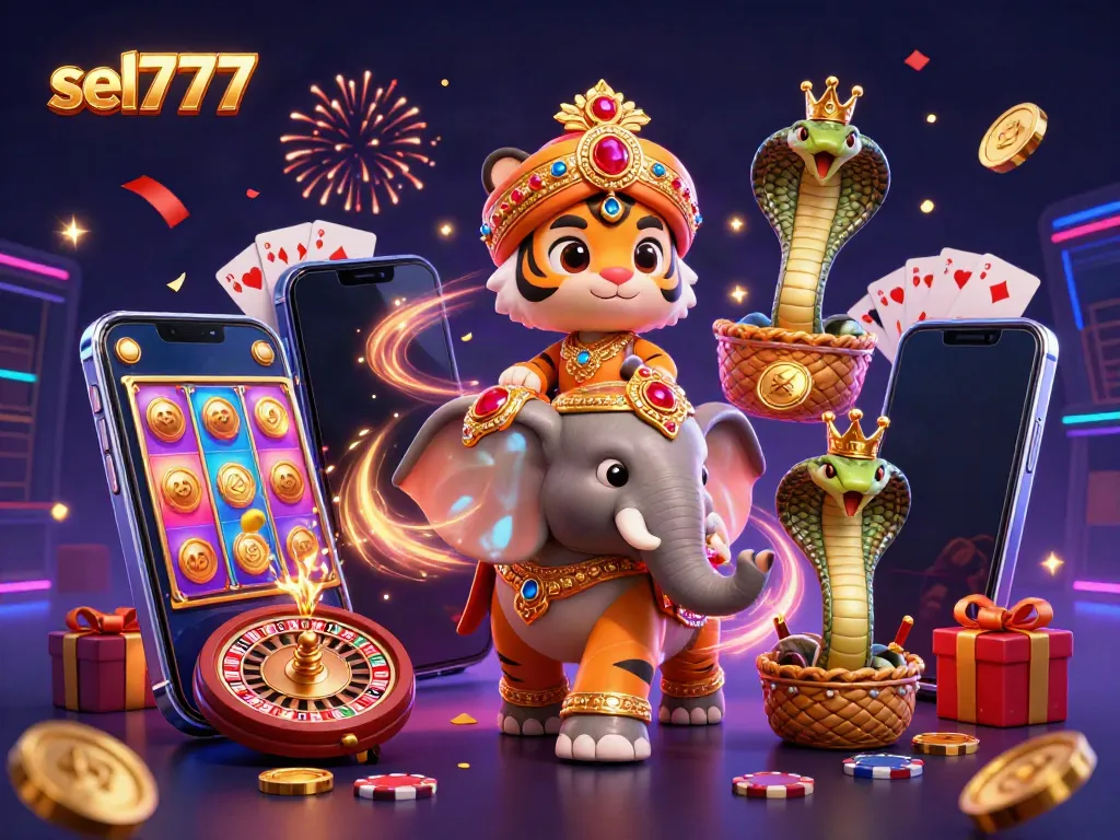 Experience excitement at sel777 with a vibrant 3D casino scene featuring a treasure-filled adventure.