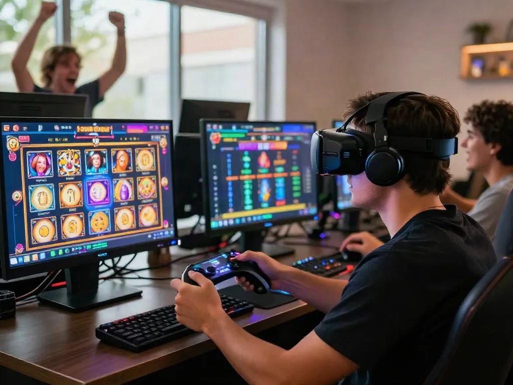 Immersive qqmacan gaming experience with dynamic visuals and modern setup.