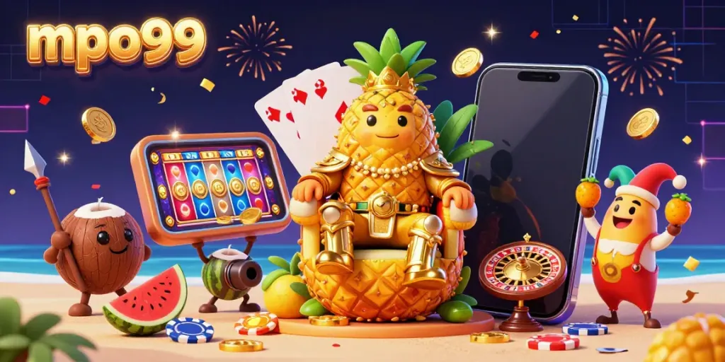 Memperoleh kemenangan dengan mpo99 di kasino virtual yang meriah dengan karakter unik dan simbol keberuntungan.