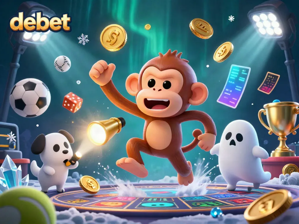 Experience the thrill of debet with a playful ghost and a curious puppy in this vibrant casino scene.
