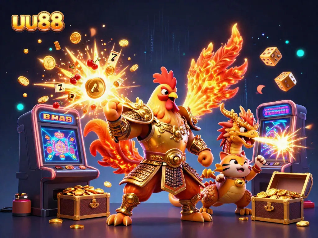 uu88 brings the thrill of online gaming to life with vibrant casino characters and elements.