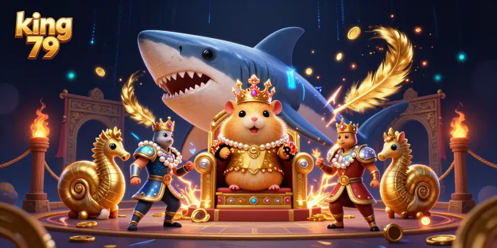 Experience thrilling wins with king 79 as golden hamster king commands a vibrant casino scene.