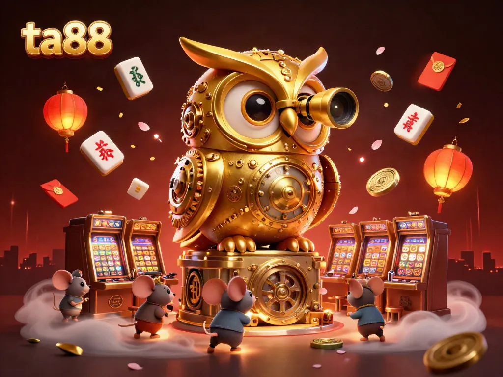 Experience winning moments at ta88, featuring a golden owl and vibrant casino visuals in a dynamic scene.