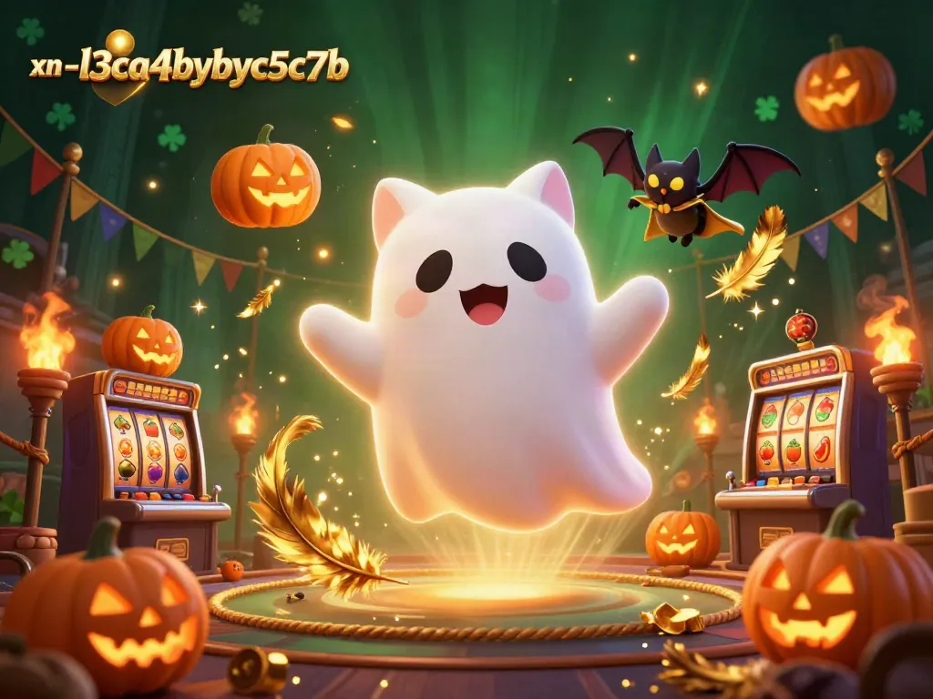 Engage with xn--l3ca4bybyc5c7b in a haunted casino adventure featuring a ghost cat, bat, and slot machines.