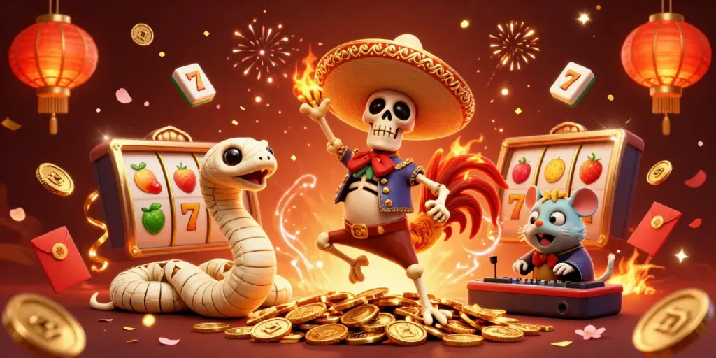 Experience the thrill of Markaswd with a vibrant 3D casino illustration featuring colorful characters and lively gaming elements.