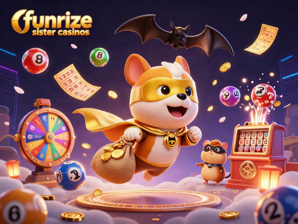 Join funrize sister casinos and revel in vibrant casino excitement with flying dog superheroes!