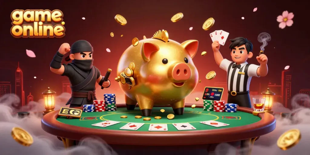 Win big with thrilling game online action featuring cartoon characters and casino elements.